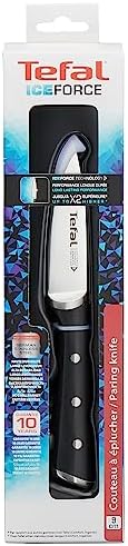 Ingenio Ice Cuchillo pelador, Acero cepillado, cuchillo de Una Sola pieza, Mango remachado, Negro, 9 cm