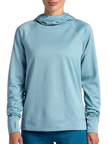 HEAD Women’s Tally Brushback Hoodie, Relaxed Fit, Stretch Midweight Material, Moisture-Wicking, Tourmaline Heather, Small at Amazon