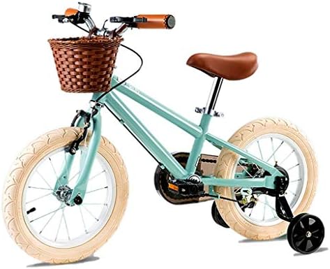 KXBYMX Children's bicycle Children's bicycle 3-6 year old girl, children's bicycle with training wheel and Baket, 95% assembled, blue Freestyle boy girl bicycle