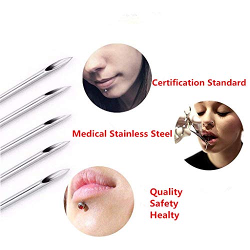 Tattoo Needles Ear Nose Piercing Needles,50pcs Mixed Body Piercing Needles Including Sizes 12g 14g 16g 18g 20g for Piercing Supplies Piercing Kit Body Piercing Tool - Thumbnail 3