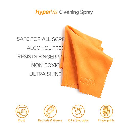 UPPERCASE HyperVis Screen Cleaner Spray Kit 3.4 oz with Premium Microfiber Cloth and Organizer Cap for LED & LCD TV, Computer Monitor, iPad and MacBook Screen, Kindle, Eyeglass, Smartphone Cleaning