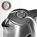 OVENTE Electric Kettle, 1.7L Stainless Steel Water Heater and Boiler for Coffee or Tea with BPA Free & Cordless Body, Auto Shut-Off, Boil-Dry Protection, LED Light and Removable Filter, Silver KS96S