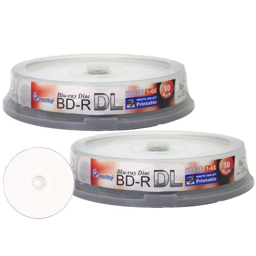 UPC 758418819195, Smart Buy 20 Pack Bd-r Dl Printable White Inkjet 50gb 6x Blu-ray Double Layer Recordable Disc Blank Data Video Media 20-discs Spindle