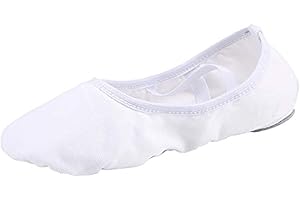 missfiona Women Canvas Ballet Slippers Dance Shoes Adult Practice Yoga Flat Belly Shoes