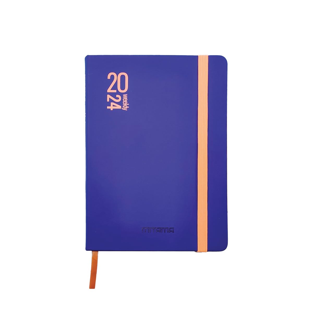 MITAMA Salmon Blue Weekly Planner – 18 Months September 2023 – February 2025 – 158 Pages + 50 Extra Contents – Inner Pocket + Matching Pencil – 15 x 21 cm