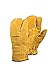 RefrigiWear Sherpa Lined Three Finger Split Cowhide Leather Mitten Work Gloves (Gold, Large)