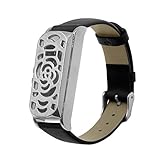 For Fitbit Flex Band,SMYTShop Leather Accessory Bangle Watch Band Wrist Strap Replacement Wristband + Metal Frame for Fitbit Flex Bracelet (Sliver)