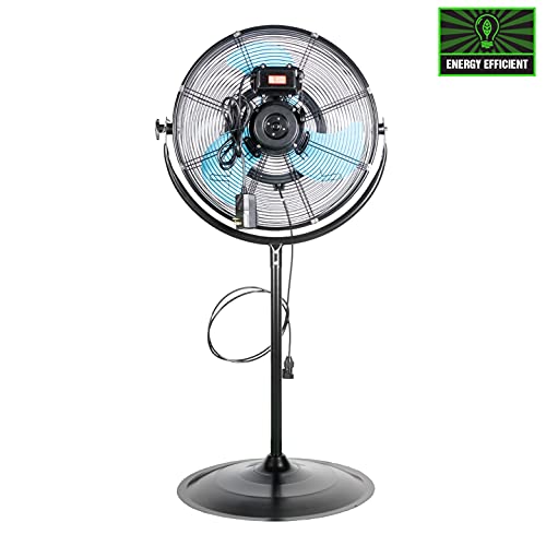 OEMTOOLS 23978 20” Tilting Pedestal Misting Fan, Fan Misters for