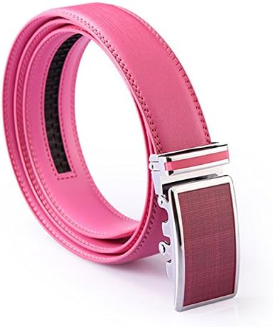 Edith qi Mens Colorful Leather Belt with Automatic Buckle,Custom Trim to Fit,Ideal Gift