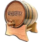 20 Liter Oak Barrel for Aging Whiskey with Stand, Bung, and Spigot (5 gallon) | Age Cocktails, Bourbon, Rum, Tequila, Beer, Wine and More! | Laser Engraved Whiskey Barrel B511 Design