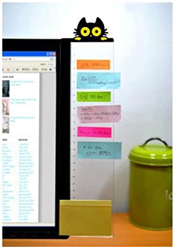 Transparent Computer Monitor Memo, Multifunction Utility Sticky Note Reminder Board Side Panel/Memo Pads/Message Boards/Sticky Boards for Computer Screen(Cat Style1 Right)