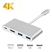 USB-C Hub to HDMI 4K, Type C to HDMI 2 USB3.0 PD Adapter, Portable Converter Adaptor for 2017 MacBook Pro/Samsung Galaxy S8/S8 Plus, Multi-Port Charging & Connecting Adapter(Plug and Play)