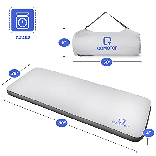 QOMOTOP Ultra Thick SelfInflating Camping Mattress, Ultra Comfortable