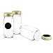 Nellam French Square Glass Spice Jars – Set of 24 with Shaker Lids and Chalkboard Sticker Labels, Small 4oz Bottles - Stackable Herbs and Spices Containers - Decorative Organizers in Gold