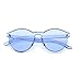Samto One Piece Sunglasses, 2 Pack pc lens rimless colorful womens sunglasses (Blue, 2.3)