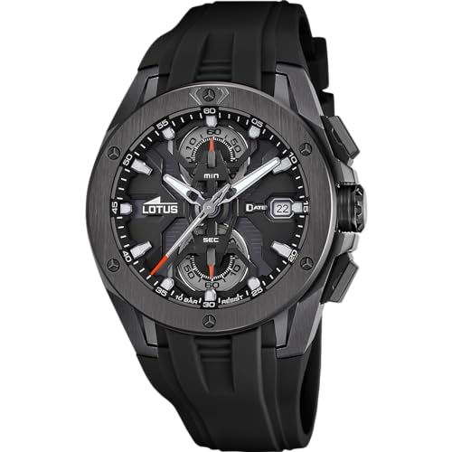 Herrenuhr Analog aus Edelstahl und Kautschuk Schwarz