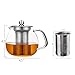 Glass Teapot with Stainless Steel Infuser and Lid,26oz/750ml Borosilicate Ultralight High Heat Resistance Teapots for Flower Tea and Loose Leaf Tea Pot