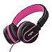 AILIHEN I35 Kids Headphones for School, Wired Headphone with Microphone Volume Limited 93dB Children Girls Teen Lightweight Foldable Headsets for Travel Chromebook Cellphone Tablets(Black Purple)