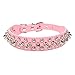 Aolove Mushrooms Spiked Rivet Studded Adjustable Pu Leather Pet Collars for Cats Puppy Dogs (Medium, Pink)