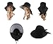 HINDAWI Sun Hat Wide Brim Sun Hats for Women UV Protection Floppy Beach Womens Summer Flap Cover Cap Black