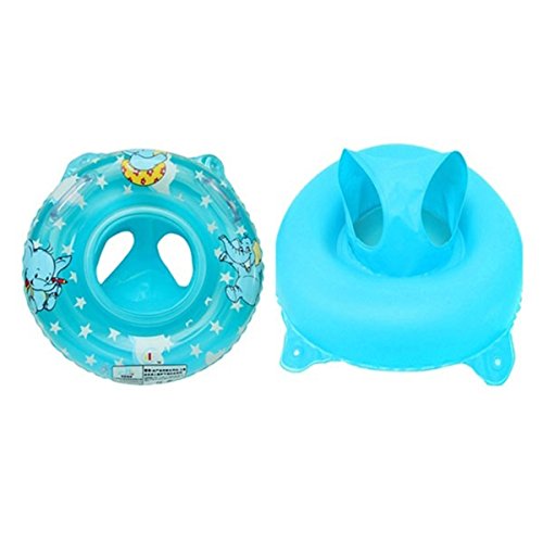 Mochiglory Blue Baby Elephants Swimming Ring Seat Environmental PVC Material Safety Deepen