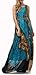 Wantdo Womens Peacock Printed Bohemian Summer Maxi Dress Plus size (US 22 ) 6XL