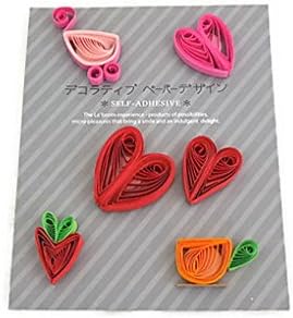 Paper Quilled Hearts Cup Trolley Embellishments for Crafts Card Making Scrapbooking, Multi Colored