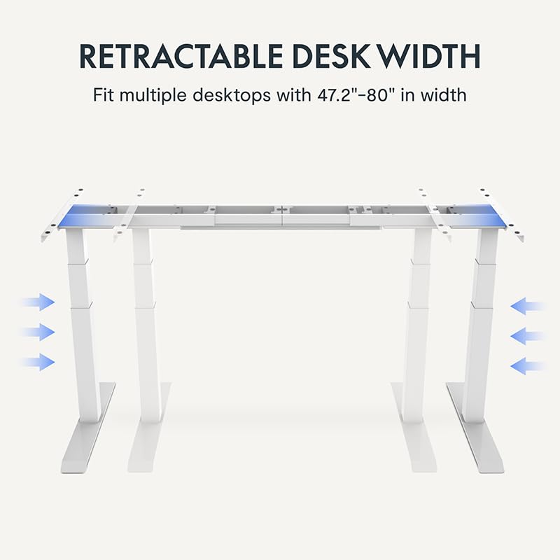 FLEXISPOT Electric Standing Desk E7, Height Adjustable Desk with Whole-Piece Board and Dual Motor 3 Stages, 55x28 Inch, 4 Presets, Large Load Capacity Stand Up Desk Workstation Home Office Computer