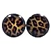 Pixelated Brown Leopard Print 10mm Unisex Stainless Steel Stud Earrings