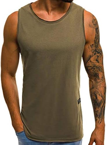 BaZhaHei Mens Athletic Sleeveless Vest Bodybuilding Stringer Tank Top Weight-Training T Shirt Top Personality Summer Casual Slim Blouse Black