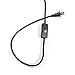 Edison 1-Light Plug-in Pendant, Matte Black, Black Woven Fabric Cord, in-Line On/Off Switch,65114