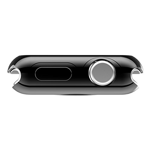 Applied to Apple Watch Case,FOLOME Plated TPU Scratch-Resistant Flexible Electroplate Case Slim Lightweight Protective Bumper Cover Case Fit Watch Series 3 / Series 2 (Black, 38mm Size Case)