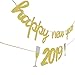 Happy New Year 2020 Banner Gold Glitter | 2020 New Years Eve Party Decorations | New Year Party Supplies | New Year Home Indoor Outdoor Hanging Decor | Extra Gold Glitter Circle Dots Garlands