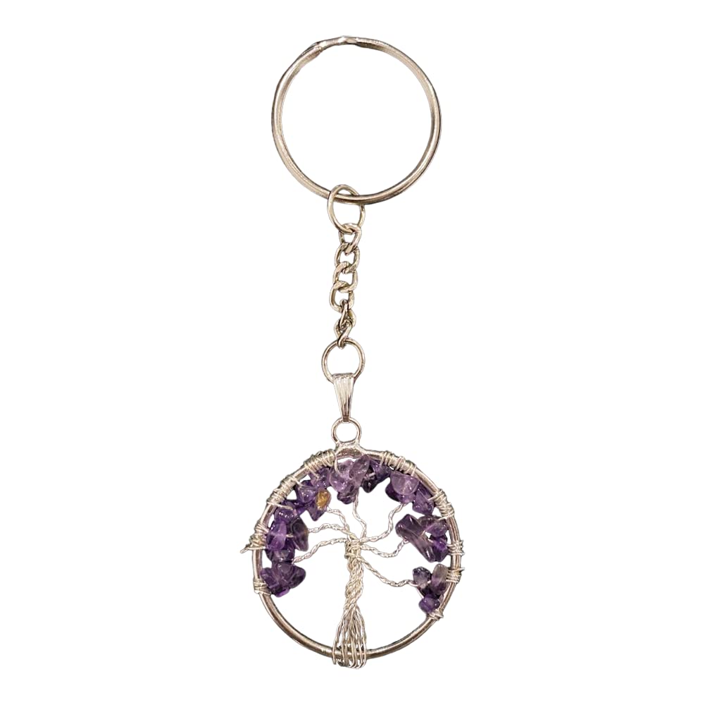 VIE Naturals Amethyst Tree of Life Keychain
