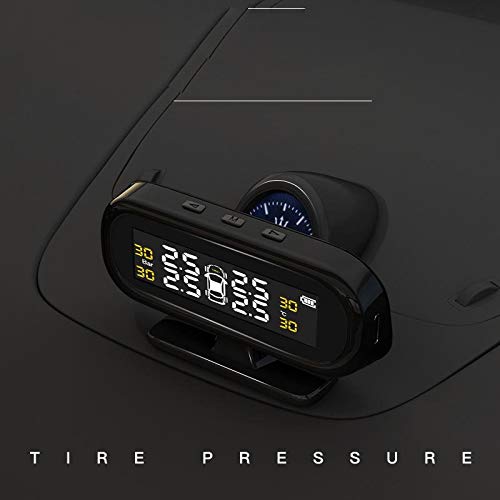 Alician Car TPMS Tire Pressure Monitoring System Solar Charging HD Digital LCD Display Auto Alarm System Wireless with 4 Sensor