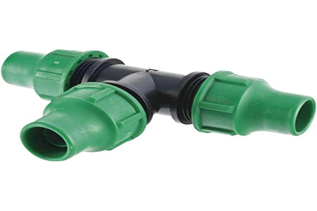 Provence Outillage 06599 Connection Tee with 3 Heads for Hose Green 16 mm