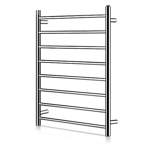 Homeleader Towel Warmer Drying Rack, L34-003 Heated Stainless Steel Towel Rack, Wall-Mounted, 8 Bars & Chrome