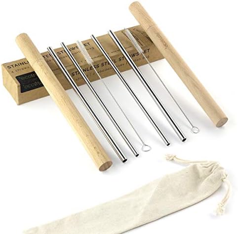 Ecotrusty Travel Cutlery Set with Case, Reusable Knife Fork Spoon Chopsticks Straw Set, Portable Silverware with Straws Utensils for Lunchbox, Camping Flatware for Outdoor Backpacking