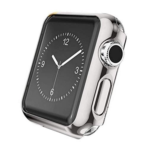 Case Compatible Apple Watch 42mm, Shock Proof Protective Silicone Bumper Resistant TPU Protector Case Cover Compatible with Apple Watch for 42mm Series 2,Series 3 (Silver, 42mm) - Thumbnail 6