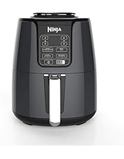 NINJA AF101C, Air Fryer, 3.8L Less Oil Electric Air Frying, Equipped with Crisper Plate + Multi-Layer Rack + Non Stick Basket, Programmable Control Panel, Black, 1550W, (Canadian Version)