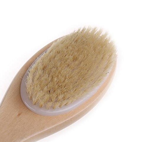 Hosaire 2-in-1 Sided Bristles Scrubber Wooden Shower Brush Bath With Long Handle Wooden Shower Brush Bath - Thumbnail 2