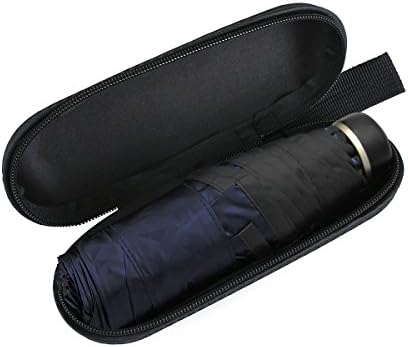 Travel Mini (6.7"), Ultralight(7.4oz) ,Open Diameter(38.6") Rauiong Compact UV Umbrella With Case for Women Purse Handbag (Blue)