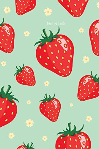 Strawberry Notebook: Red and Mint Green Lined Journal - Ideal for Stationery Addicts! (6 x 9 inch, 120 pages)