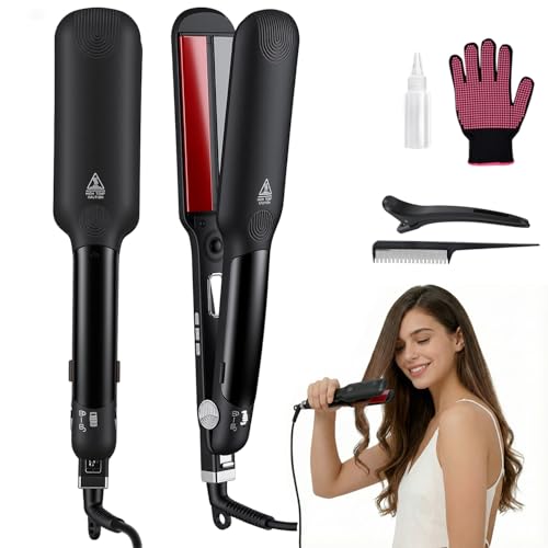 QBuen Chapinha profissional a vapor infravermelho, Ahapinha bivolt, Chapinha ceramica, Aquecimento rápido em 20 segundos, 13 configurações de temperatura