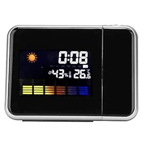 Oumij Reloj Despertador Cakebdar, LCD Proyector LED Digital ...