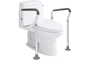 VEVOR Toilet Standing Aid Toilet Seat Raiser Armrest 45-55 cm / 67-77 cm Adjustable 136 kg Load Capacity Robust Toilet Standi