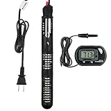 Zacro AH049 Submersible Aquarium Heater with Visible Temperature and Floating Thermometer with Suction Cup, 300W, Black
