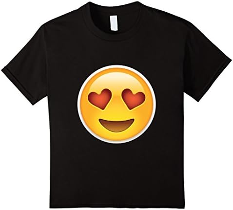Kids Heart Eyes Emoji T-Shirt - Cool Emoticon tee 12 Black