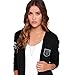 Littlearth Womens Varsity Cardigan - Button Up Cardigan, LG/XL Black