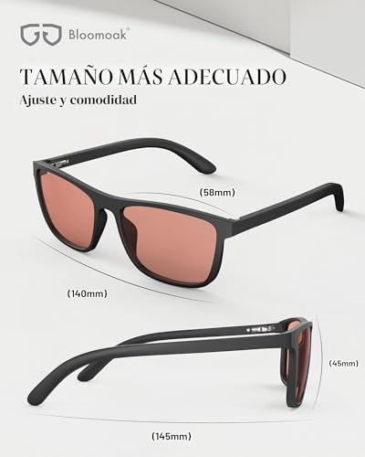 Bloomoak Gafas de color rosa antimigraña, FL-Flex gafas rosas contra la sensibilidad a la luz, el deslumbramiento LED, la fotofobia y la fatiga ocular